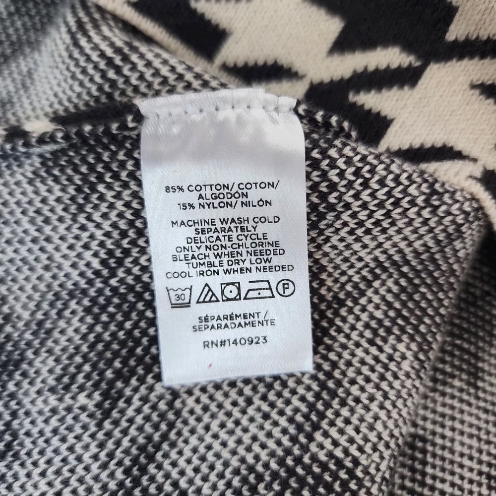 LOFT Black and White Houndstooth A-Line Mini - Picture 2 of 8